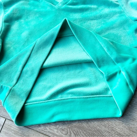 Zella Turquoise V Neck Velvet Pullover Sweater - Picture 12 of 16